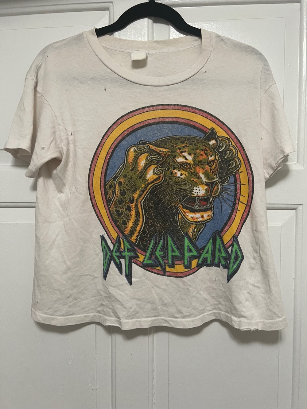 MadeWorn Def Leppard Leopard Crop Top